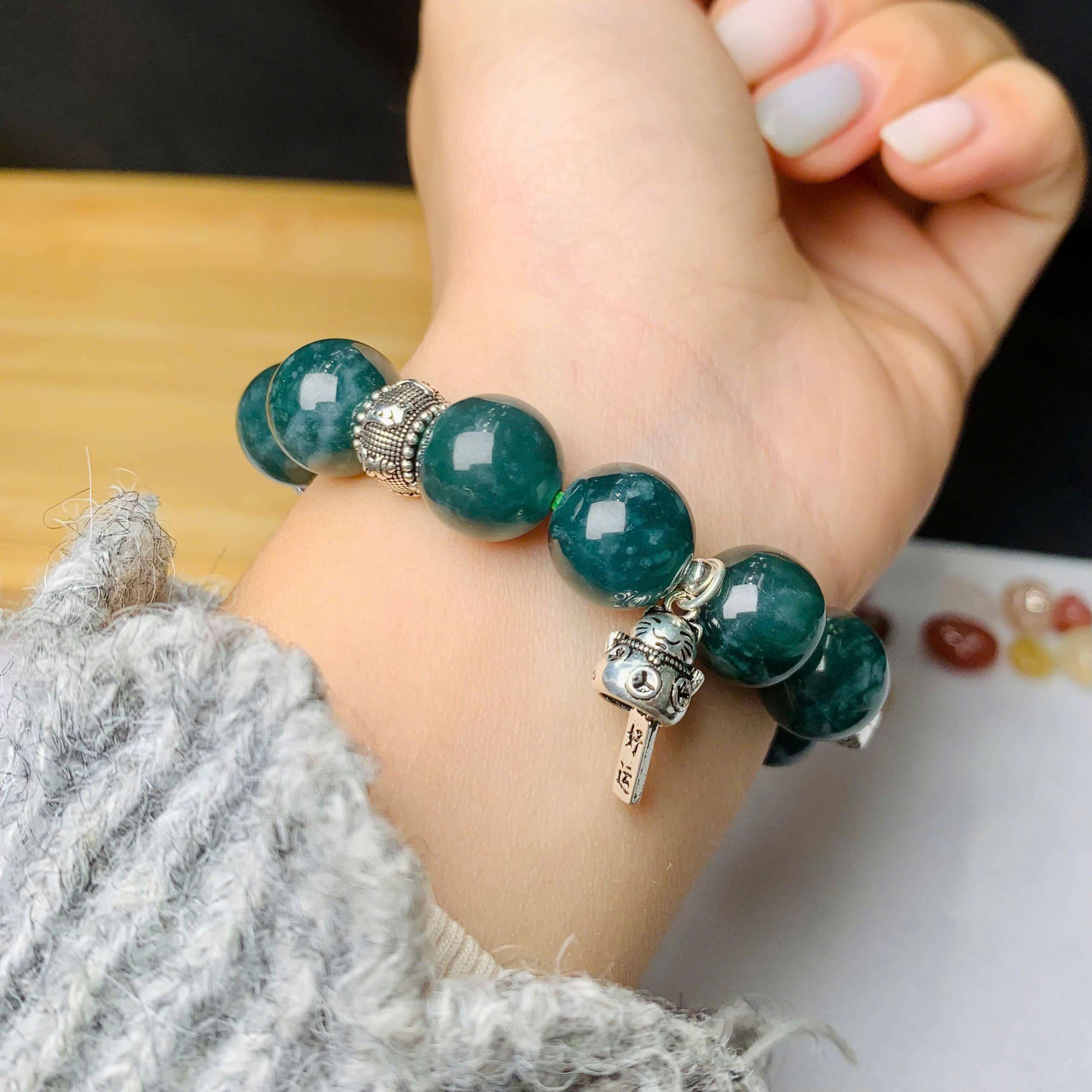 VÒNG TAY ĐÁ XANH PHONG THỦY